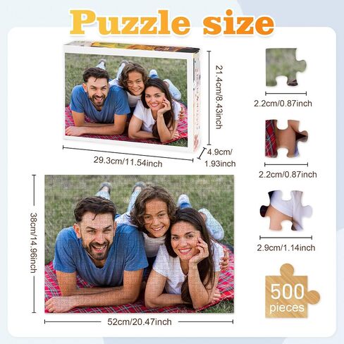 Easycosy Custom Photo Puzzles 35/72/120/300/500/1000 Pieces for Adults Families Personalized Picture Text Jigsaw Puzzle Gift for Holiday Birthday Wedding Anniversay(Horizontal/Vertical) in Saudi Arabia