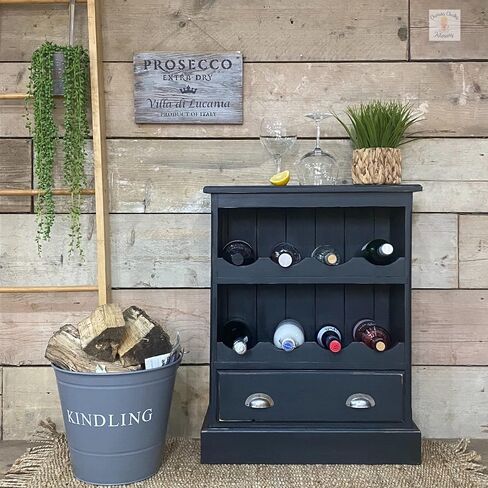 Dixie Belle Paint Company الطباشير الطلاء الأثاث - Midnight Sky (32 أونصة) - أزرق أسود أسود أسود فورنيش أثاث DIY Paint in Kuwait