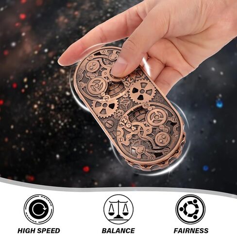 DND Spinner Dice - 7-in-1 Metal Dice Set with Rotating Spinner Design & 3D Fantasy Motifs for Dungeons & Dragons | Polyhedral DND Dice Set for RPG Players, DM & Tabletop Games (Ancient Gold) in Saudi Arabia