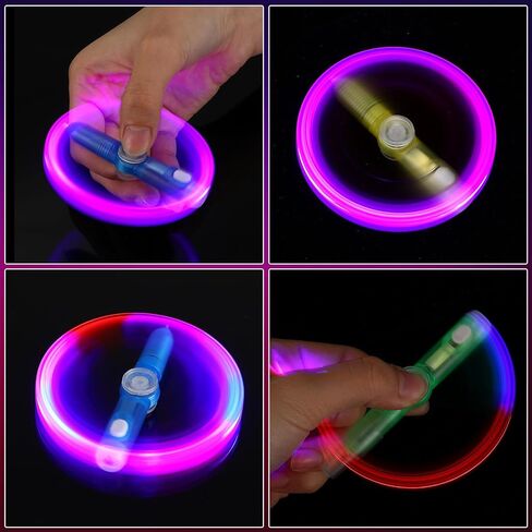 Kigeli 24 Pcs LED Spinning Rotating Pen Fidget Pen Rolling Finger Rotating Ballpoint Pens for Adults Stress Reducer Anti Anxiety Party Favors Gift Bag Fillers Birthday Return Gifts in Saudi Arabia