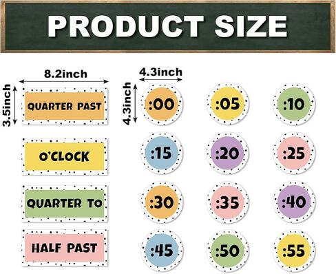 16Pcs Eucalyptus Telling Time Bulletin Board Greenery Classroom Clock Labels Watercolor Leaves Clock Numbers Labels for Learning Time Classroom Decor in Saudi Arabia