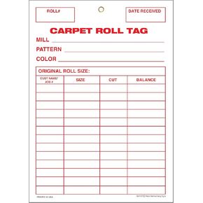 G60TUF Carpet Roll Inventory Tag - Grommet Reinforced (Brass Ring) Sale Tags - 5" x 7" (100 Pack) Carpet and Flooring Store Price Cards 10pt Card Stock for Easy Writing