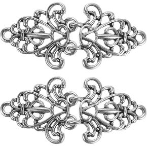 قفل Uxcell Cloak خياطة على السنانير والعينين ، زهرة عتيقة Cape Clasps سترة شال شال. in Kuwait