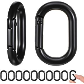 Spring Ring Clasp 12 PCS Heavy Duty Metal O Ring Clips Oval Keychain Rings Clasp Opening Key Rings for Purse Backpack Bag Strap Extender Durable Spring Hook Buckle for Keys Jewelry DIY Crafts