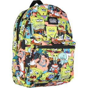 Nickelodeon SpongeBob SquarePants Expressions AOP 16" Backpack Laptop School Travel Book Bag Adjustable Straps