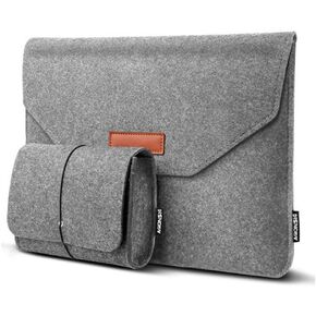 15.3" 15.4" 16" Felt Laptop Bag Protective Lightweight Business Envelope Sleeve Case, Compatible with Asus Thinkpad Microsoft Notebook Chromebook, Apple MacBook Air Pro 15" (Light Grey, 15.6")