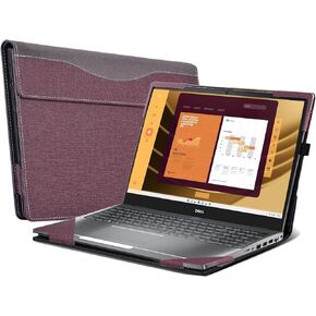 DELL Latitude 5550/5540 2-in-1 Laptop Case - 15.6" PU Leather Inner Pocket Cover (Dark Blue)