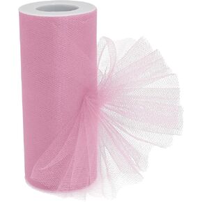 White Tulle Fabric Roll - 6 Inch x 25 Yards Tulle Mesh for Gift Wrapping DIY Crafts Party Decorations and Making Ponchos and More