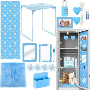Locker Accessories Back to School Essentials Include Locker Magnetic Wallpaper Mirror Rug Shelf Organizer Whiteboard with Marker Pen Holder Magnets Other Accessories(Aesthetics)