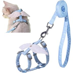 Angel Wings Pet Harness and Leash Set for Dogs & Cats, Adjustable I-Shaped Chest Strap, Padded Anti-Break Rope