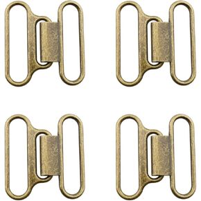Side Mental Belt Buckles 4 Sets Bronze Zinc Alloy Hook Buckle Release Buckle for DIY Waist Belt