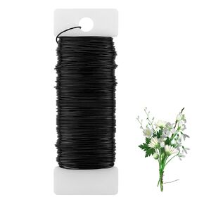 Black Metal Florist Wire 38 Yards 114 Ft 22 Gauge Flexible Wire for Crafts DIY Wreath Floral Arrangement Bouquet Stem Wrapping Wedding Bouquets Christmas Wreaths Tree