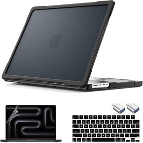 Teryeefi [Durable] & [Heavy Duty] Foldable Kickstand Case for MacBook Pro 14 inch M4 M3 M2 M1 Pro Max Chip 2025 2024 2023 2021 Released, Shockproof Anti-Scratch and Anti-Fingerprint Hard Shell, Beige