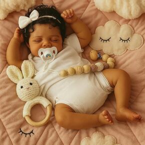 SCOM Reborn Baby Dolls Black Boy- 18 Inch Realistic Newborn Dolls Newborn Baby Dolls African American Real Life Baby Gift for Kids Age 3