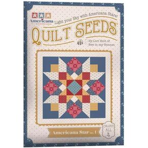 Riley Blake Americana by Lori Holt of Bee in My Bonnet and It’s Sew Emma, Premium Fabric, Perfect for Quilting, Crafting, Sewing Projects (Quilt Seeds Pattern Americana Stars Set 1-4)