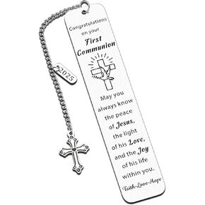 First Communion Gifts for Girls Boys Baptism Confirmation Gifts for Teen Christian Religious Easter Gifts for Kids Goddaughter Godson Women Men 1st Holy Communion Bookmark Easter Basket Stuffers Faith in Kuwait
