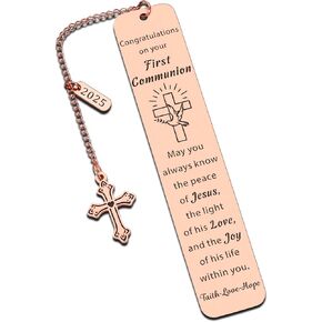 First Communion Gifts for Girls Boys Baptism Confirmation Gifts for Teen Christian Religious Easter Gifts for Kids Goddaughter Godson Women Men 1st Holy Communion Bookmark Easter Basket Stuffers Faith in Saudi Arabia