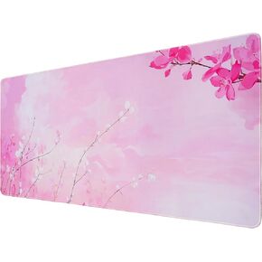 Pink Mouse Pad,Large Mouse Pad, Soft Rubber Base, Non-Slip Surface,35.4x15.75x0.08inch Long Computer Keyboard Mouse Mat,Office Desk Mat,Gaming Mousepad
