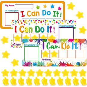 3 Sets Magnetic Rewards Chart for Kids I Can Do It Token Board Unicorn Castle Behavior Chart at Home Positive Star and Customization Goal Box Incentives for Teacher Essentials Elementary Classroom