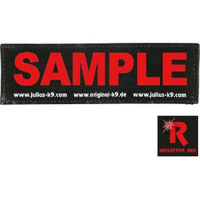 JULIUS K9, Original Custom Patch with Hook and Loop Fastener, Large, 1 Piece, Black with red Letters