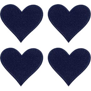 uxcell 4Pcs Iron on Heart Patches, Sew on Small Heart Embroidered Patches, Decorative Repair Patch Applique for DIY Crafts Backpacks Bags Hats Clothes, 70mm Orange