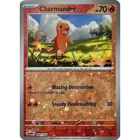 Pokemon - Charmander 004/165 – Pokemon 151 – Promo Cosmos Reverse Foil – Costco Exclusive Single Card