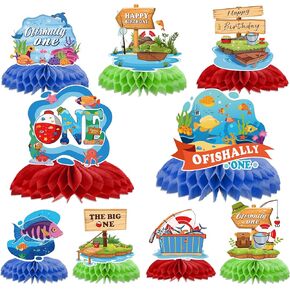 Ofishally One Birthday Party Decorations - O Fishally One Centerpieces for Table Gone Fishing 1st Birthday Table Decorations Fish Themed Party Supplies