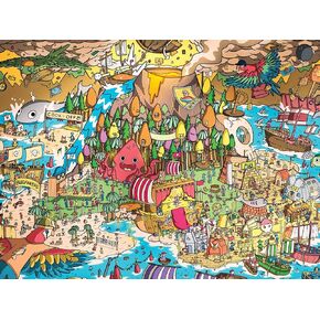 Lucky Puzzles Arctic Antics - 500 Piece Jigsaw Puzzle for Adults & Kids 12+ | Funny Polar Adventure Magic Puzzle | Coolest Adult Puzzles | Challenging Unique and Family Fun | 18 x 24 Inches