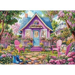 Jigsaw Puzzles for Adults 1000 Pieces, Interlock Perfectly Letter on Back No Dust, Home Decor Birthday Party Gift Toy for Men Women Elders Seniors, 1:1 Poster - Pink Flower Room