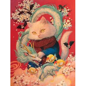 Buffalo Games - Phoenix Chan - Year of The Dragon - 750 Piece Jigsaw for Adults - Challenging Puzzle Perfect for Game Nights - Finished Size is 24.00 x 18.00