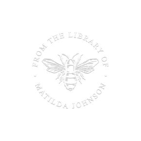 Book Stamp Embosser, Gift For Book Lover Ideas, Personalized Book Embosser Custom, Library Stamp Personalized, From The Library Of Custom Stamp, Cottagecore Bee, Self Inking Option, 1.5 x 1.5 inches