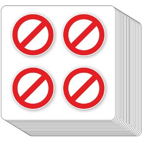 Ban Stop Sign Stickers 1in for Scrapbooking, Arts, Craft, Kids DIY, Calendars Journals 80-Pack