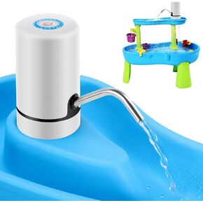 Water Table Pump, Cordless & Rechargeable Water Pump for Kids, Water Table Pump for Step 2 Fun Summer Outdoor Water Toys Accessories for Toddlers Kids (White)