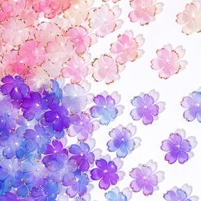 Flower Beads for Jewelry Making, Gold-Plated Flower Charms, Acrylic Floral Beads for Crafts, Bracelets in Kuwait
