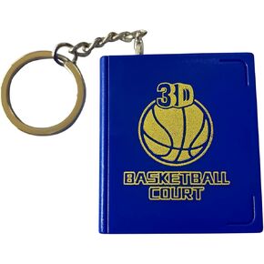 3D Pop-up Book Miniature of Basketball Scence Toys Cute Keychain for Kids Backpack, 3D Basketball Playing Scene for Men Women, Kids Gift for Party Birthday etc. -Pack of 2PCS Grey