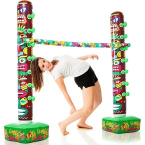 Hawaiian Inflatable Limbo Party Game for Adults 66.7" Tall Inflatable Tropical Luau Party Carnival Game for Adult Summer Outdoor Garden Beach Birthday Pool