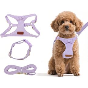Small Dog Harness and Leash Set, Adjustable Puppy Harness for Small Dogs, No Pull Puppy Leash and Harness,Pet Harness with 1.5m Leash, Puppy Carrier Sling for Small Dogs, Cats (Yellow, S)