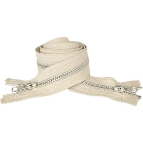 YKK #5 Medium Weight Aluminum Light Beige"2-Way" Dual Separating Jacket Zipper - Choose Your Length - Color: Light Beige #572 - Made in The United States (1 Zipper Per Pack) (25" Inches)