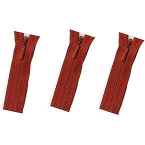 Invisible (Conceal) YKK Zippers - Perfect for Clothes, Crafts & Sewing Projects - Color: Rust #850 Choose Your Length - Made in The United States (3 Zippers Per Pack) (16" Inches)