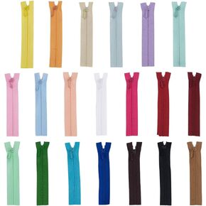 FINGERINSPIRE 20 PCS Tiny Zippers for Doll Sewing Clothes 3.54 inch Long 20 Colors Nylon Zipper Fastener with Alloy Zipper Puller Colorful Mini Zippers for Clothes Wallet DIY Sewing Accessories