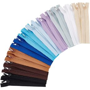 FINGERINSPIRE 20 Pcs Tiny Zippers for Doll Clothes 3.66inch 10 Colors Nylon Zip Fastener With Plastic Zipper Micro Mini Zippers Bulk Supplies for Sewing DIY Projects