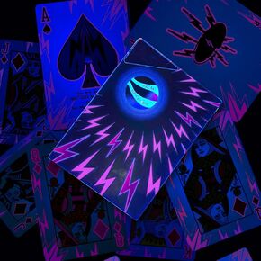 UV Black Light Playing Cards - Neon Fluorescent Glow Deck for Casino Night, Parties, and Poker for Collectors, 1 Pack