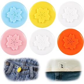 6pcs Button Cover Kit, 0.8in Silicone Funny Men Women Mixed Color Craft Set Colorful Button Cap Practical Accessories Supplies for Jeans Shirt Sleeves Dress Clothes