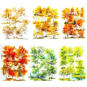 60 Pcs Forest Stickers Birch PET Tree Stickers, Natural Botanical Sticker for Scrapbooking, Journaling, Crafting, DIY Crafts, Waterproof Journaling Supplies Junk Journal Ephemera