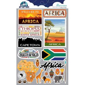 Reminisce Jet Setters 3.0 Dimensional Stickers-Africa