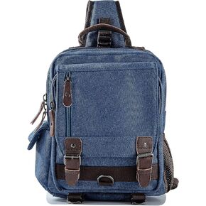 Sechunk Canvas Messenger Bag Sling Bag Crossbody Bag Shoulder Bag Retro Cross Body Handbags (Large, Blue)