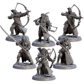 TYL Noble Alfar Knights Unpainted Miniature for War Gaming | RPG Scale Figures, Detailed Tabletop Board Game Accessories | Realistic Tabletop Miniatures (Combo of 6, 32mm)