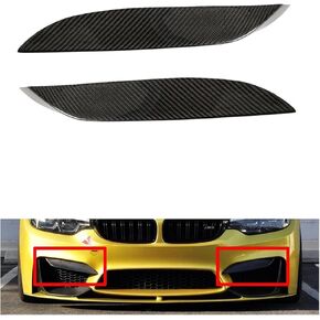 Spoiler Separator, Carbon Fiber Car Front Bumper Lip Diffuser Upper Side Splitter Canards Lip Trim Compatible for BMW F80 M3 F82 F83 M4 2015-2018