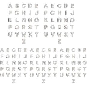 130pcs A-Z Full Rhinestones Charms, Silver Diamond Alphabet Letter Charms Slide Letter Pendants for Jewelry Making Uppercase Initial Letter Spacer Charm for Bracelets DIY Craft Wristbands Necklace