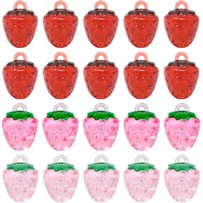 Honbay 40PCS Cute Sweet Strawberry Resin Charms Pendant Fruit Food Tiny Pendants 3D Strawberry Pendants Bead Charms for Keychains Earrings Bracelets Necklaces Jewelry Making Crafts